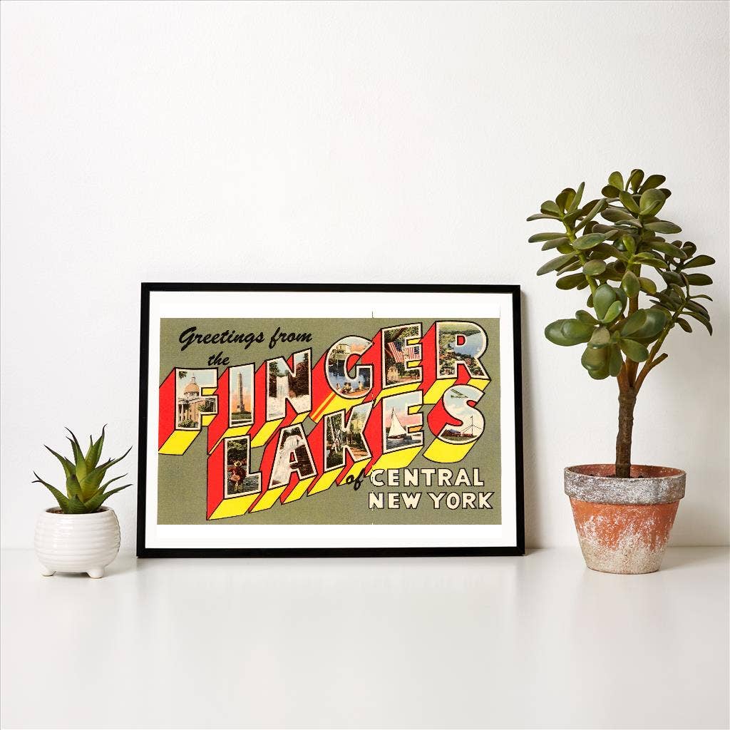 Greetings from the Finger Lakes Blue Print (12.5"x18")