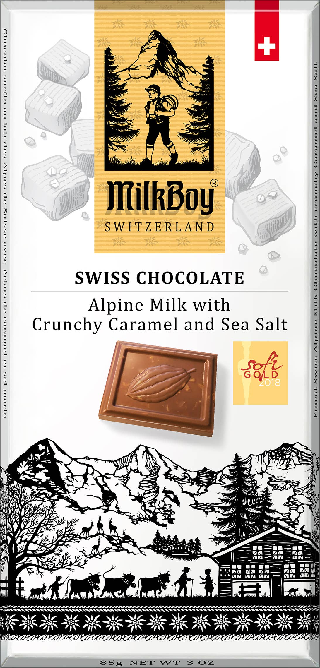 MilkBoy Alpine Milk Chocolate with crunchy Caramel & Sea Salt