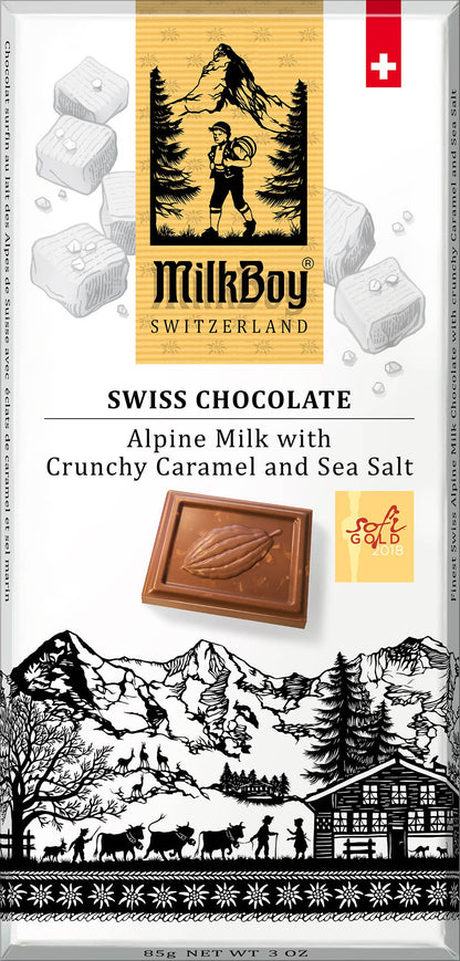 MilkBoy Alpine Milk Chocolate with crunchy Caramel & Sea Salt