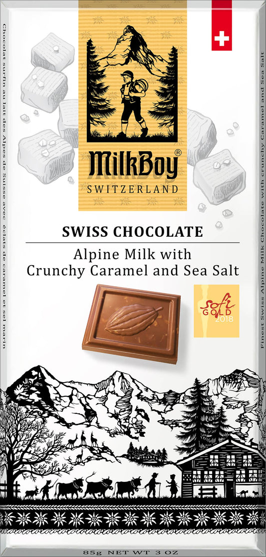 MilkBoy Alpine Milk Chocolate with crunchy Caramel & Sea Salt