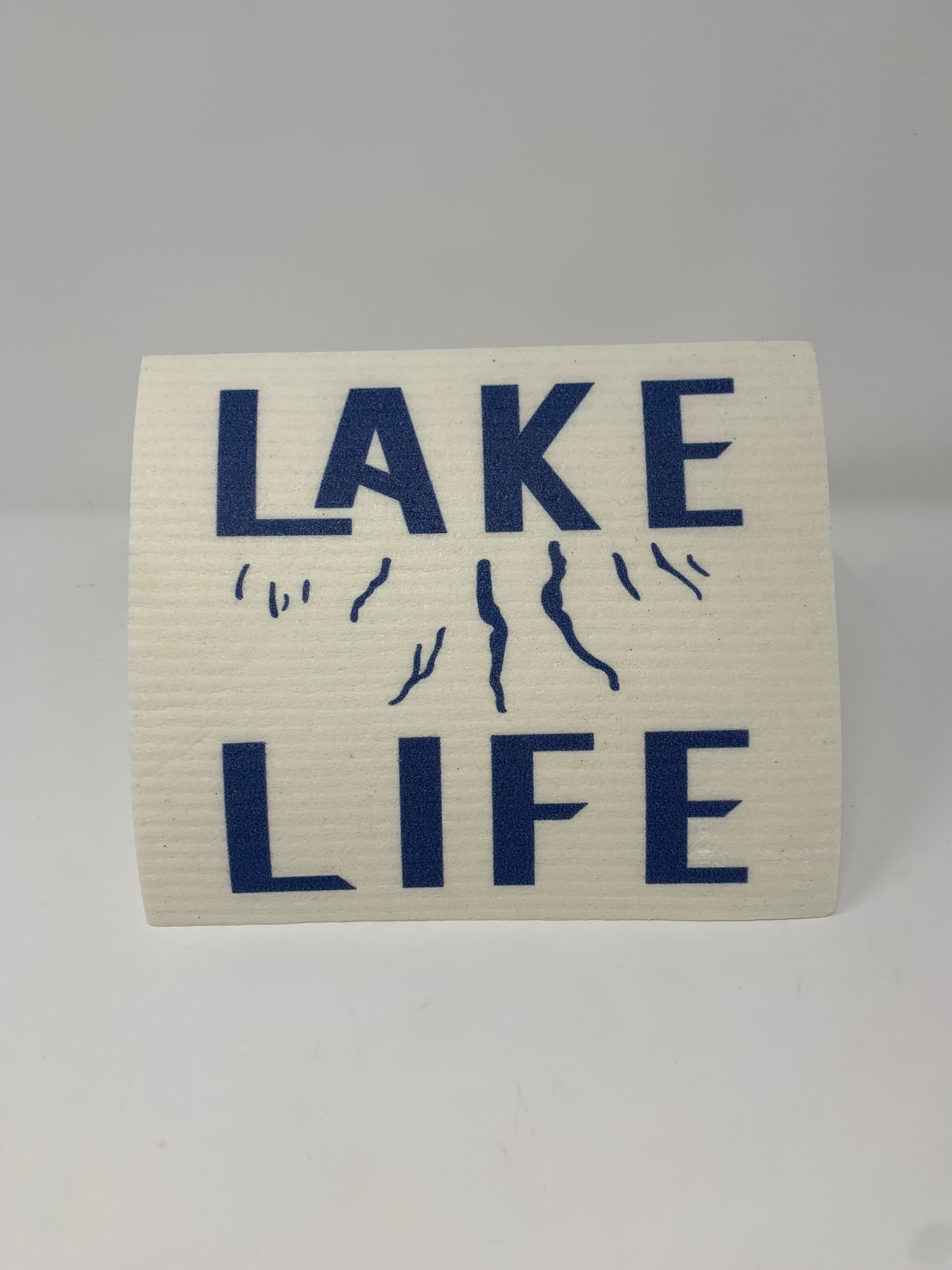 Lake Life Swedish Dishcloth