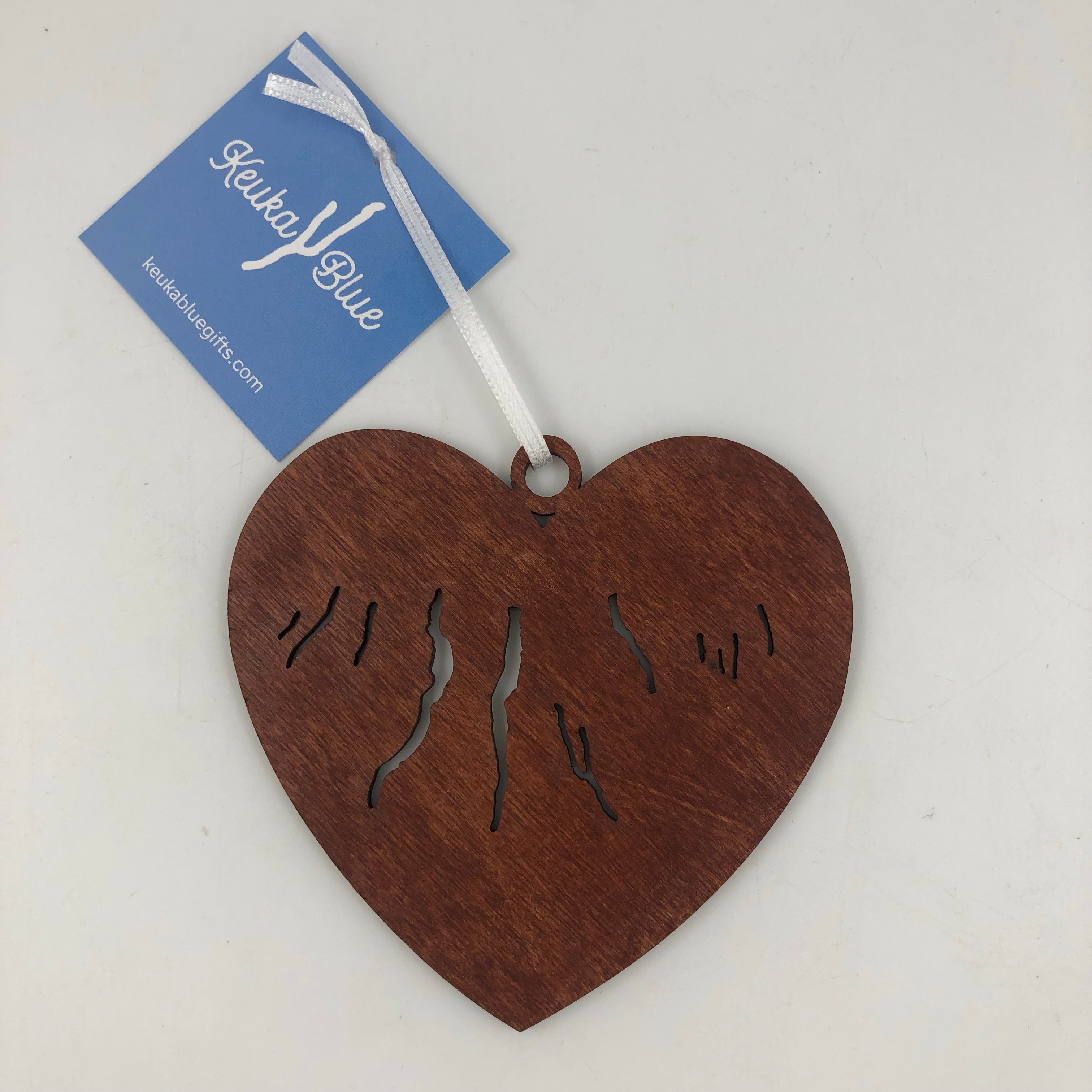 Finger Lakes Heart Wooden Ornament